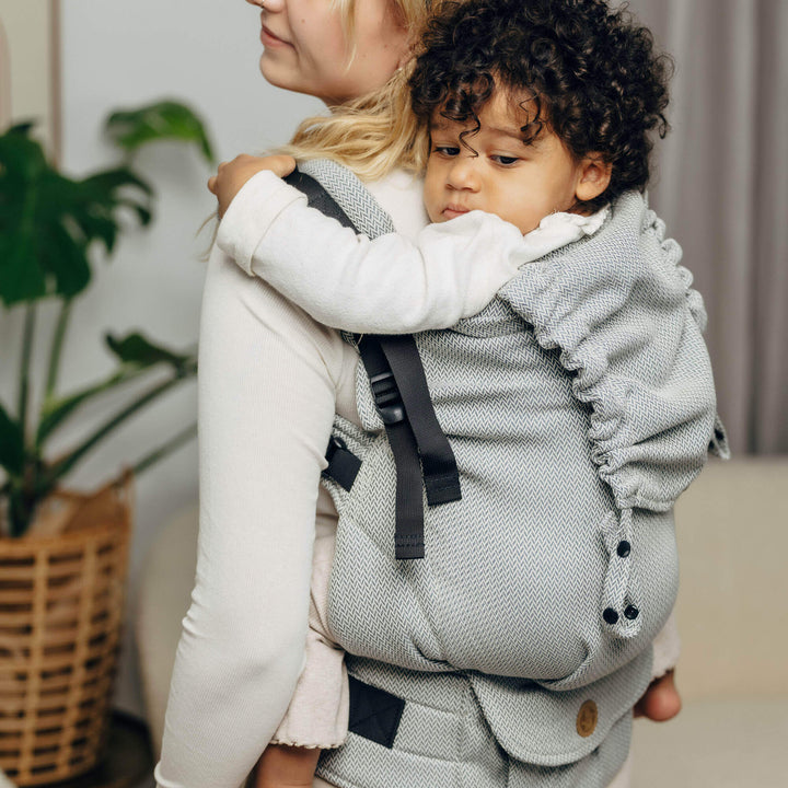 LennyLamb - LennyPreschool Carrier - Little Herringbone Grey (100% Cotton) - Cloth and Carry