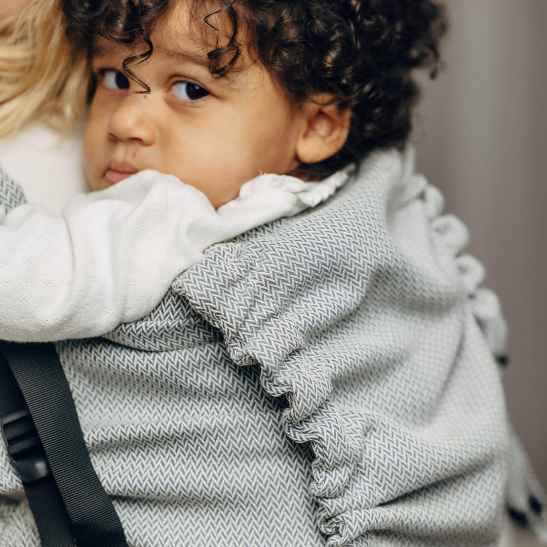 LennyLamb - LennyPreschool Carrier - Little Herringbone Grey (100% Cotton) - Cloth and Carry