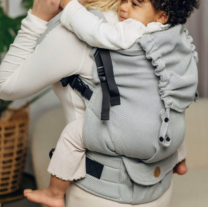 LennyLamb - LennyPreschool Carrier - Little Herringbone Grey (100% Cotton) - Cloth and Carry