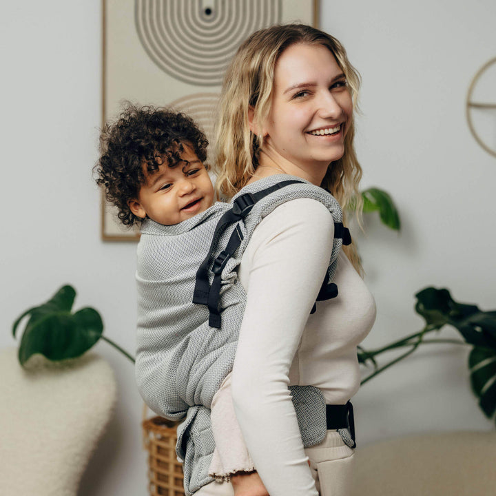LennyLamb - LennyPreschool Carrier - Little Herringbone Grey (100% Cotton) - Cloth and Carry