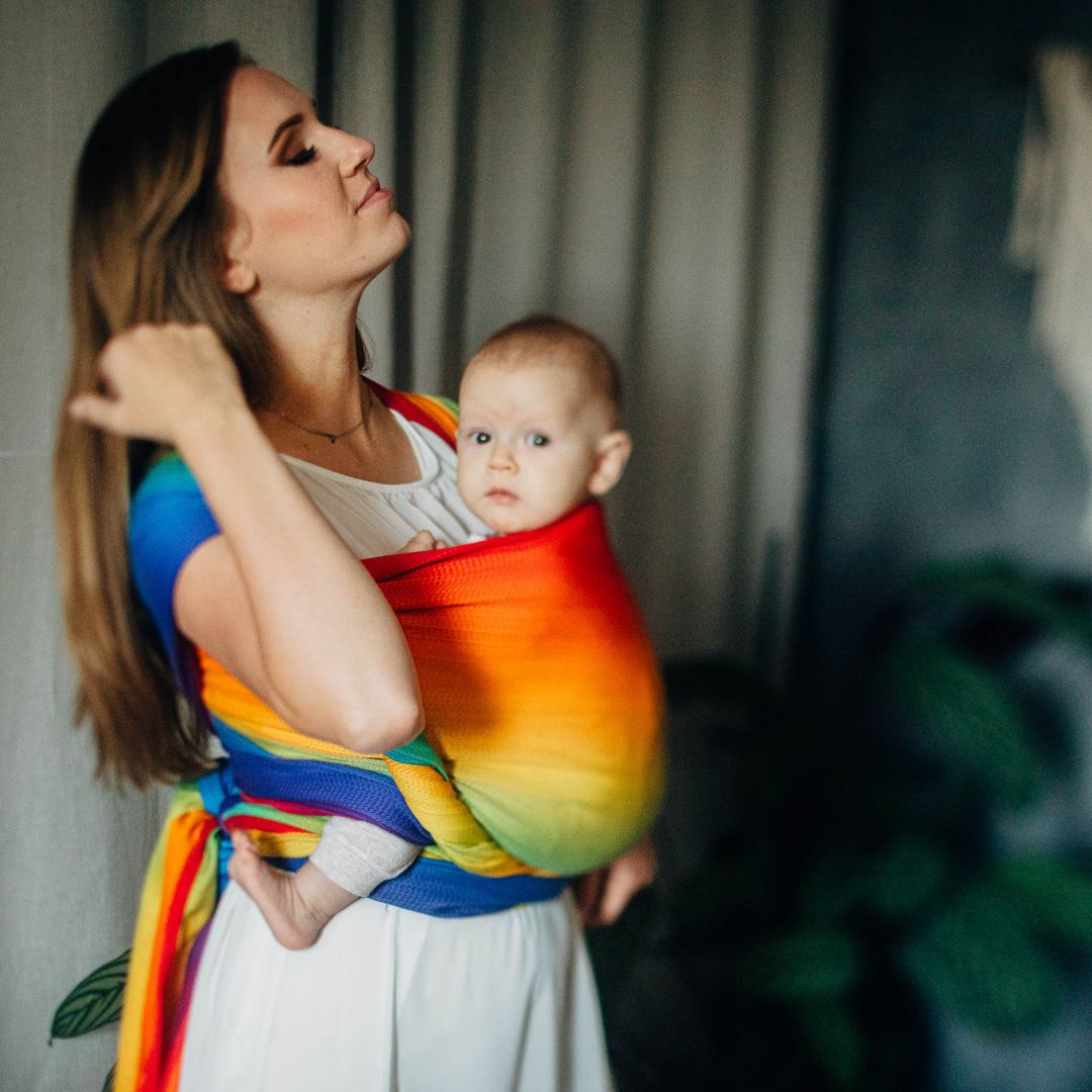 LennyLamb - LennyLamb Baby Sling Woven Wrap - Rainbow Baby (100% Cotton) - Cloth and Carry