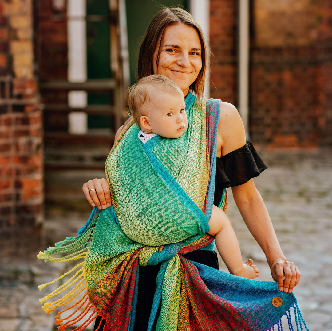 LennyLamb - LennyLamb Baby Sling Woven Wrap - Little Love Jungle with Fringe (100% Cotton) - Cloth and Carry