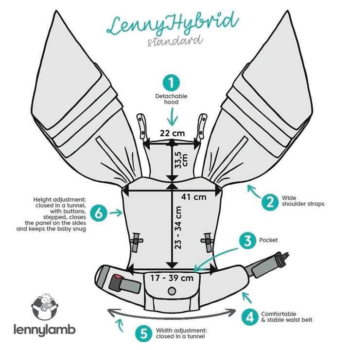 LennyLamb-LennyHybrid Half Buckle Baby Carrier - Airglow (100% Cotton) - Cloth and Carry