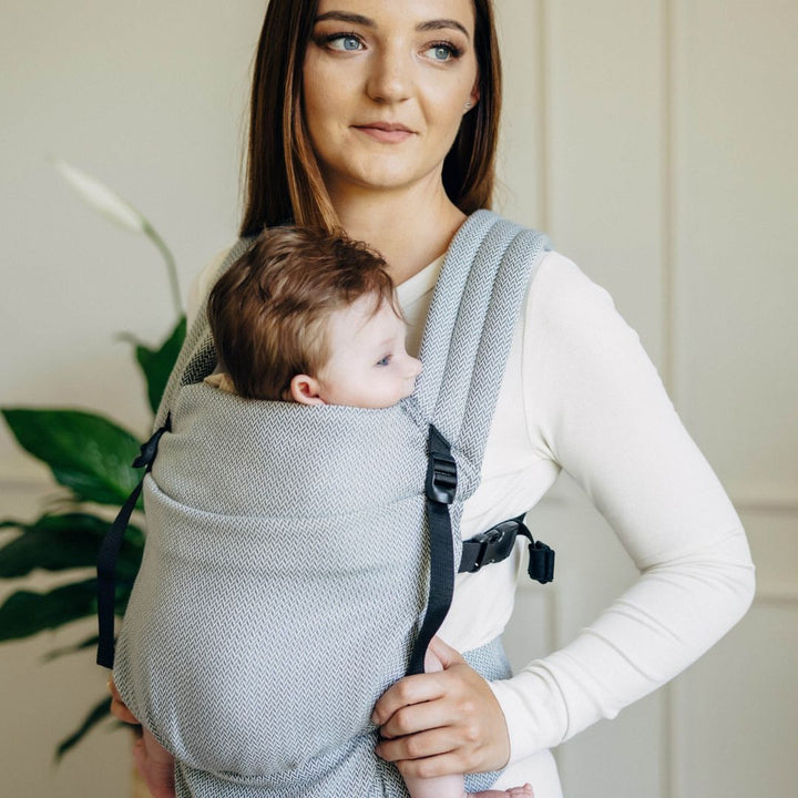 LennyLamb-LennyLight Baby Carrier - Little Herringbone Grey (100% Cotton) - Cloth and Carry