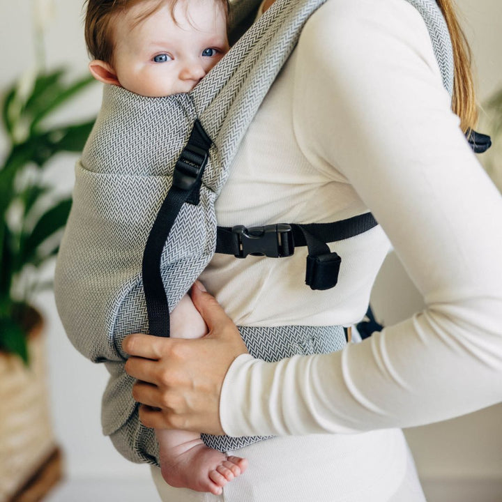 LennyLamb-LennyLight Baby Carrier - Little Herringbone Grey (100% Cotton) - Cloth and Carry