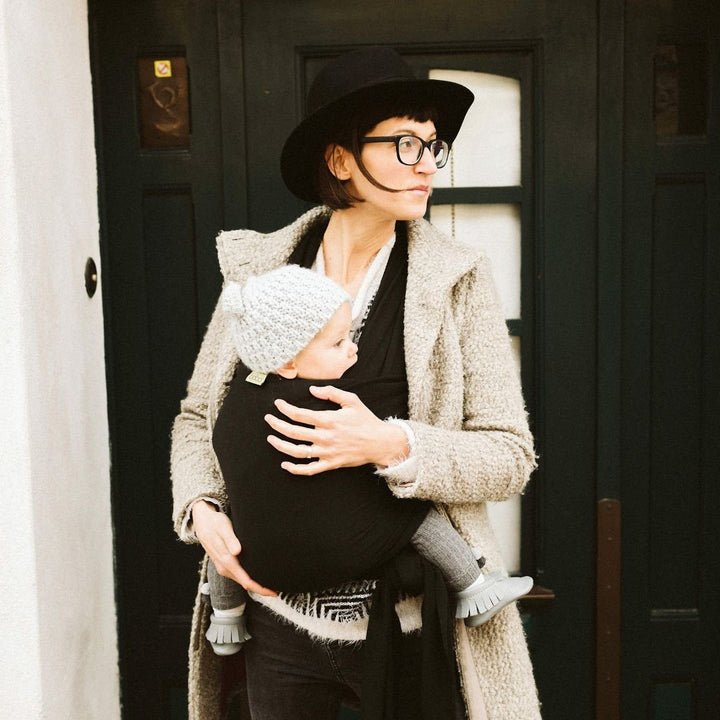 Boba-Boba Organic Serenity Newborn Stretchy Wrap - Black - Cloth and Carry