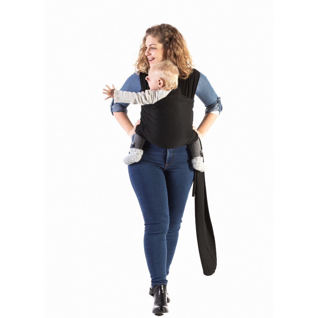 Boba-Boba Organic Serenity Newborn Stretchy Wrap - Black - Cloth and Carry