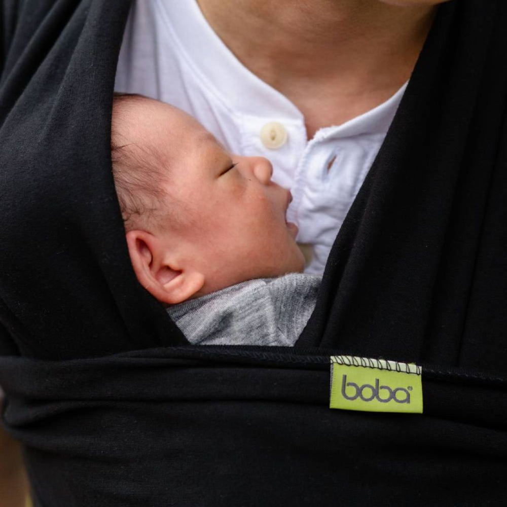 Boba-Boba Organic Serenity Newborn Stretchy Wrap - Black - Cloth and Carry
