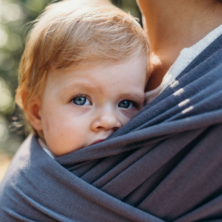 Boba-Boba Organic Cotton Newborn Stretchy Wrap - Dark Grey - Cloth and Carry