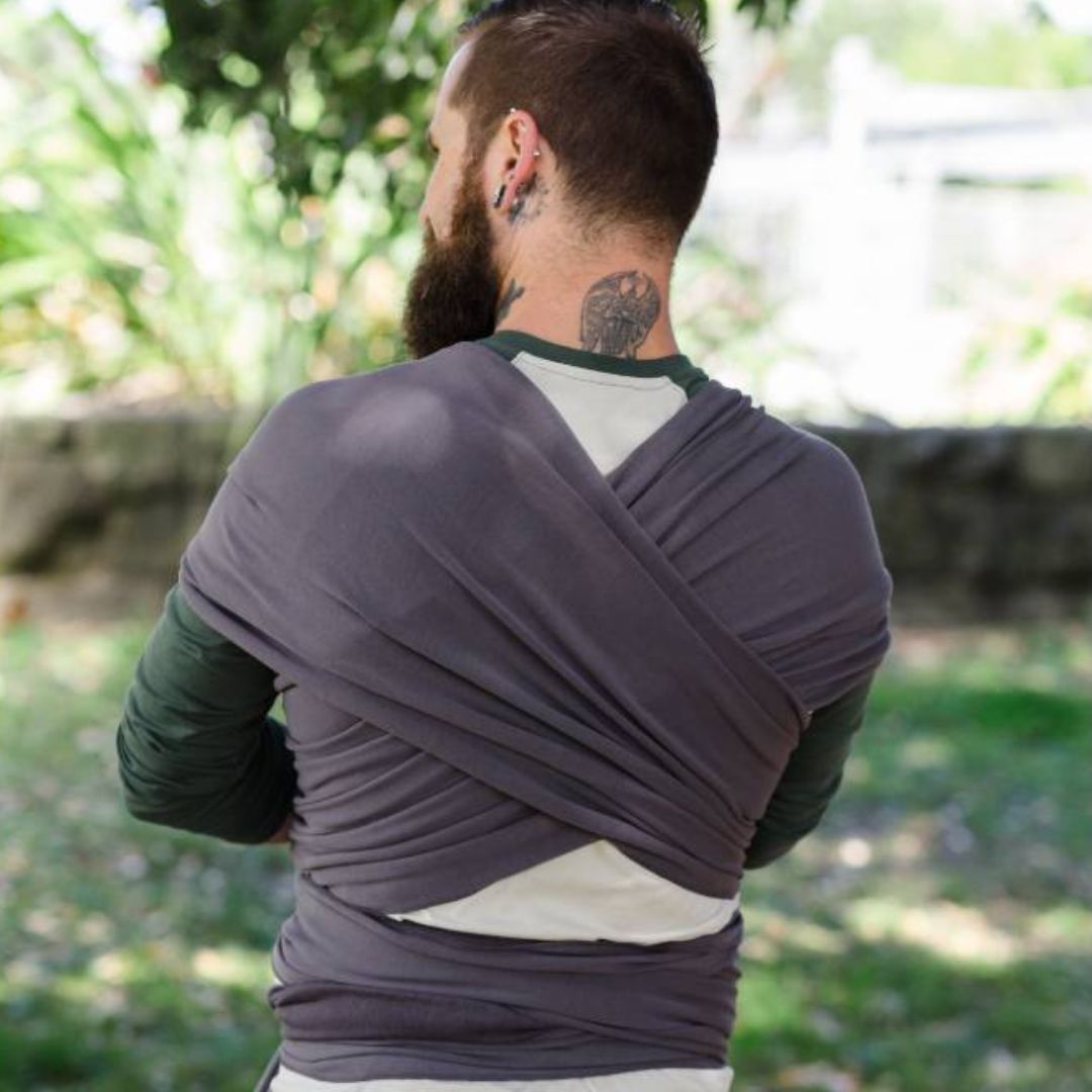 Boba-Boba Organic Cotton Newborn Stretchy Wrap - Dark Grey - Cloth and Carry