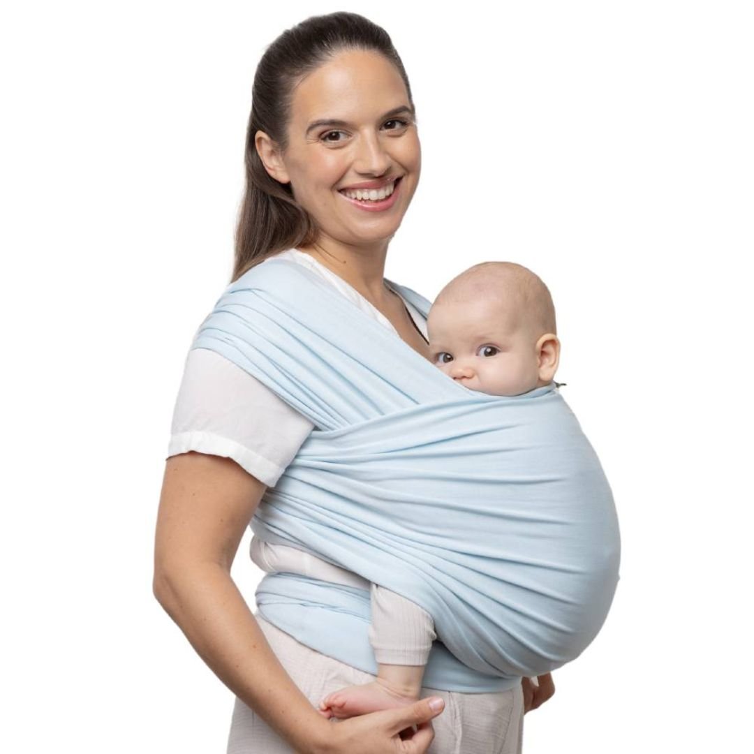 Boba-Boba Serenity Newborn Stretchy Wrap - Light Blue - Cloth and Carry