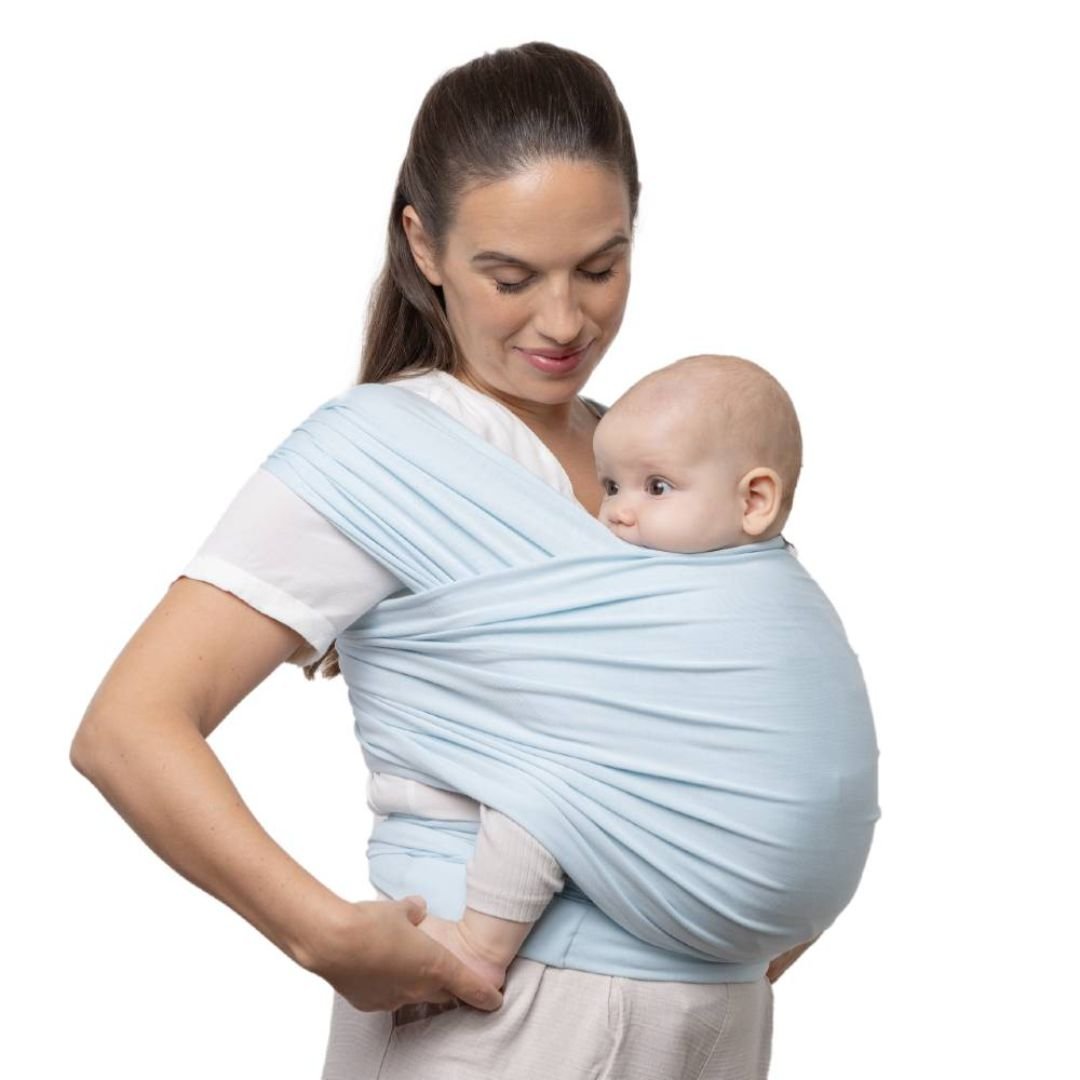 Boba-Boba Serenity Newborn Stretchy Wrap - Light Blue - Cloth and Carry