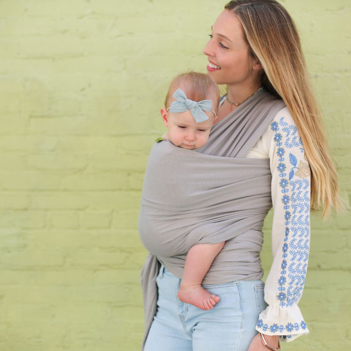 Boba-Boba Serenity Newborn Stretchy Wrap - Light Grey - Cloth and Carry