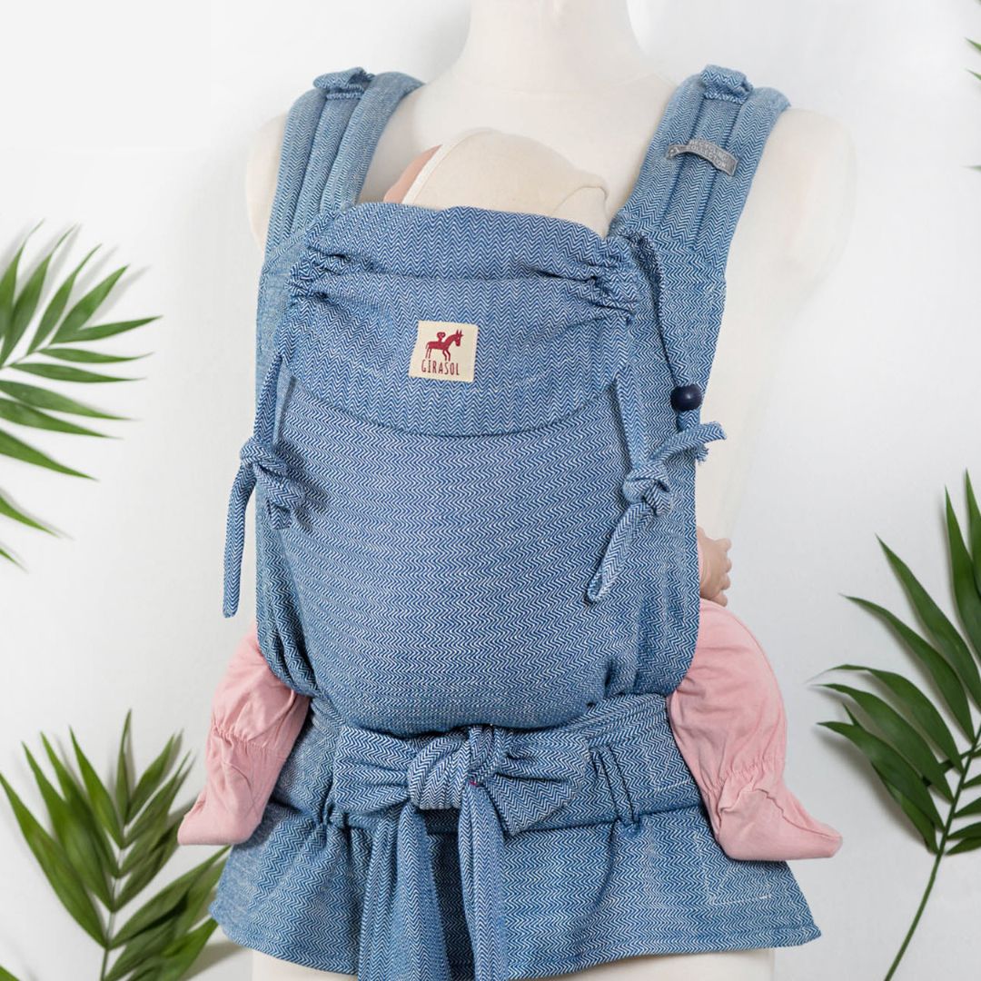 Girasol - Girasol MySol Meh Dai Baby Carrier - Blue Tweed (Recycled Cotton) - Cloth and Carry