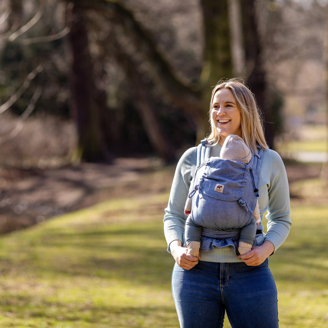 Girasol - Girasol MySol Half Buckle Carrier - Blue Tweed (Recycled Cotton) - Cloth and Carry