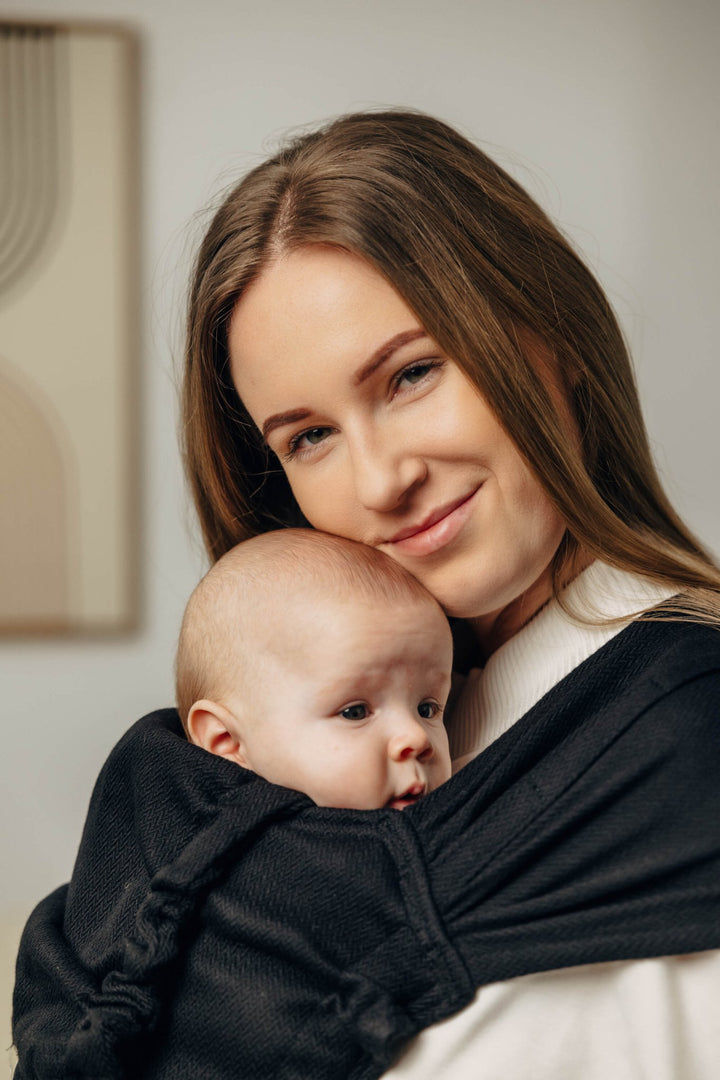 LennyLamb - LennyHybrid Half Buckle Baby Carrier - Black (100% Cotton) - Cloth and Carry