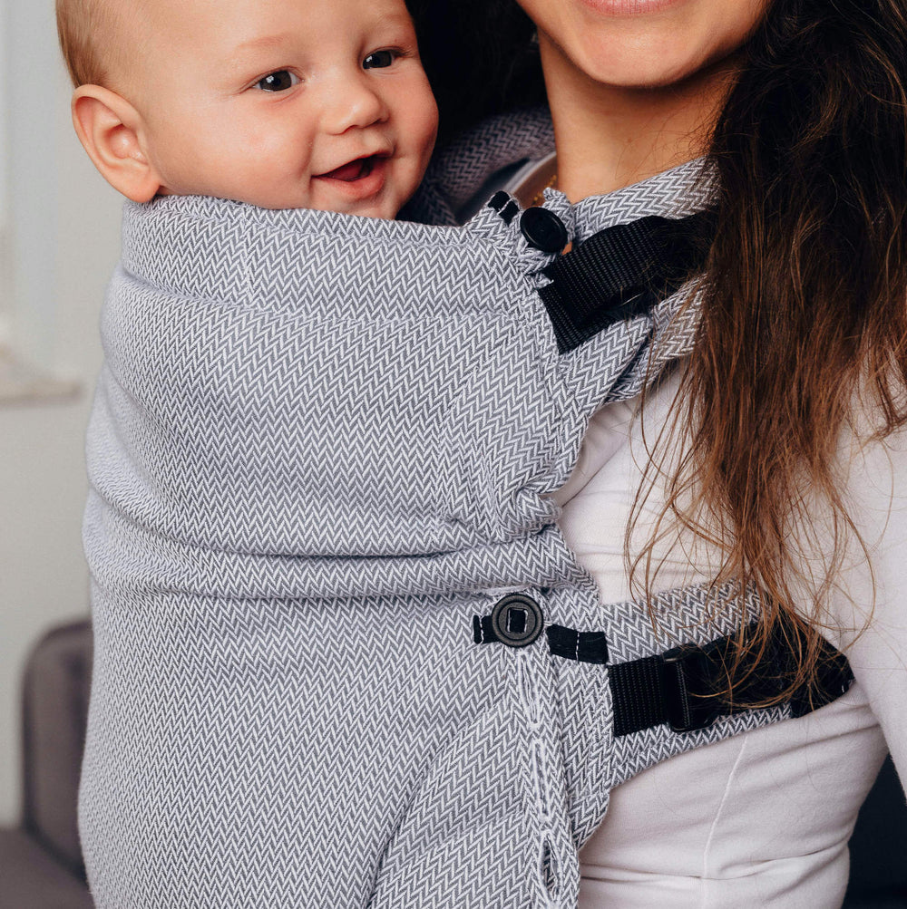LennyLamb - LennyUpgrade Baby Carrier - Little Herringbone Grey * PREORDER * - Cloth and Carry