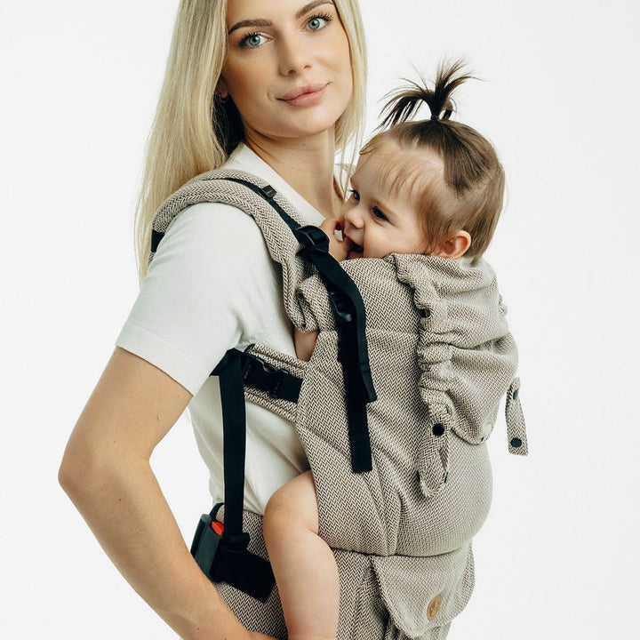 LennyLamb - LennyUpGrade PRO Baby Carrier - Little Herringbone Almond - Cloth and Carry