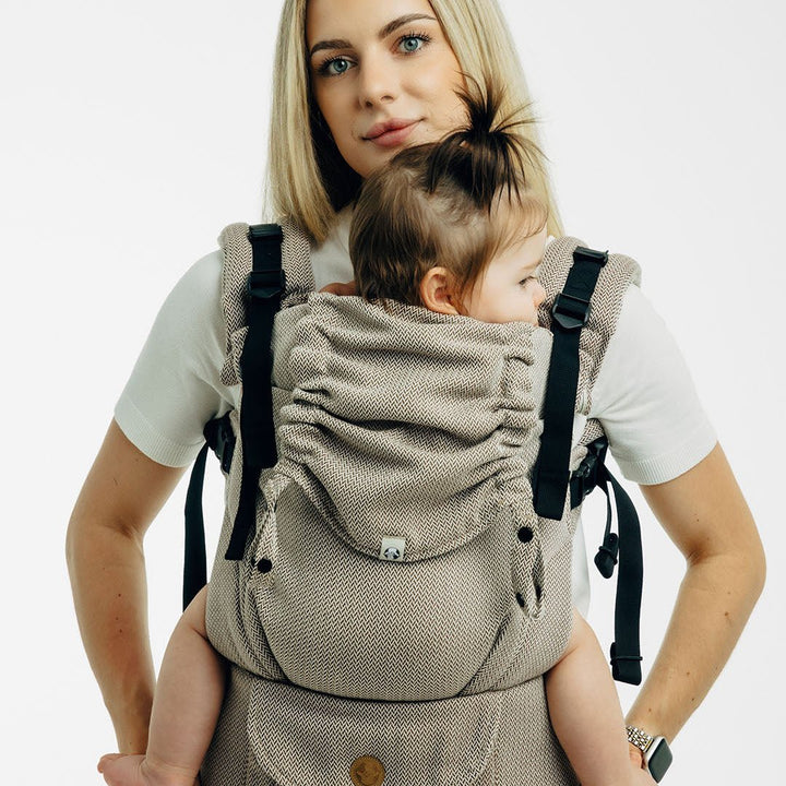 LennyLamb - LennyUpGrade PRO Baby Carrier - Little Herringbone Almond - Cloth and Carry