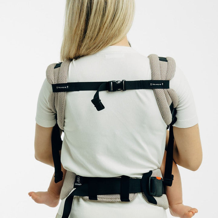 LennyLamb - LennyUpGrade PRO Baby Carrier - Little Herringbone Almond - Cloth and Carry