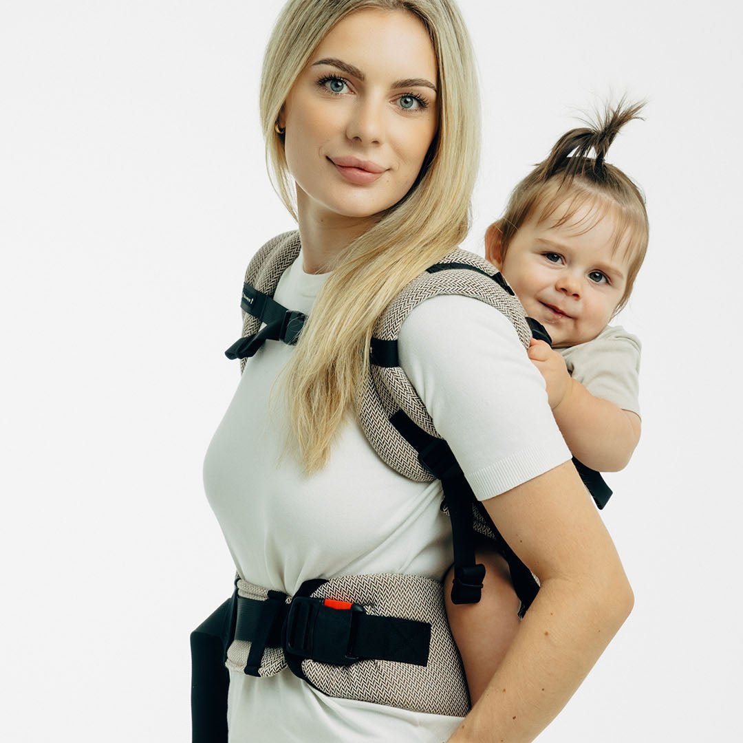 LennyLamb - LennyUpGrade PRO Baby Carrier - Little Herringbone Almond - Cloth and Carry