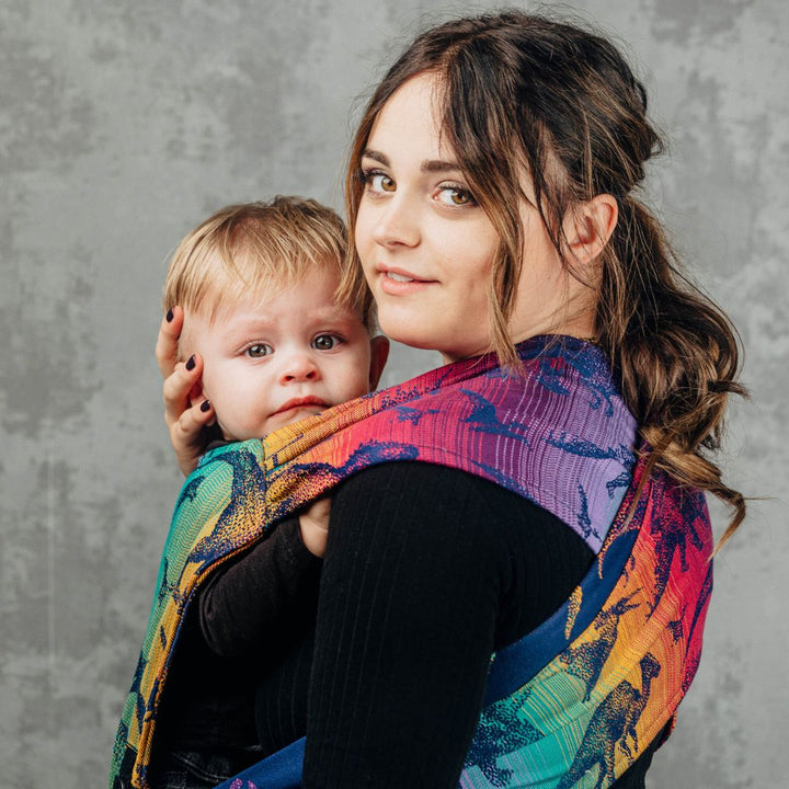 LennyLamb - LennyHybrid Half Buckle Baby Carrier - Jurassic Park - New Era (100% Cotton) - Cloth and Carry