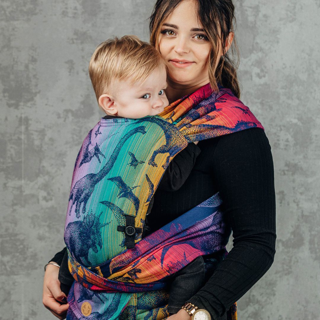 LennyLamb - LennyHybrid Half Buckle Baby Carrier - Jurassic Park - New Era (100% Cotton) - Cloth and Carry