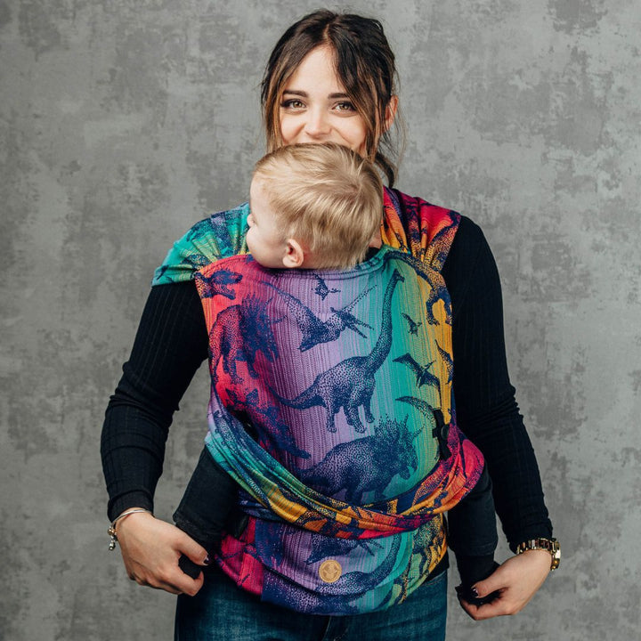 LennyLamb - LennyHybrid Half Buckle Baby Carrier - Jurassic Park - New Era (100% Cotton) - Cloth and Carry