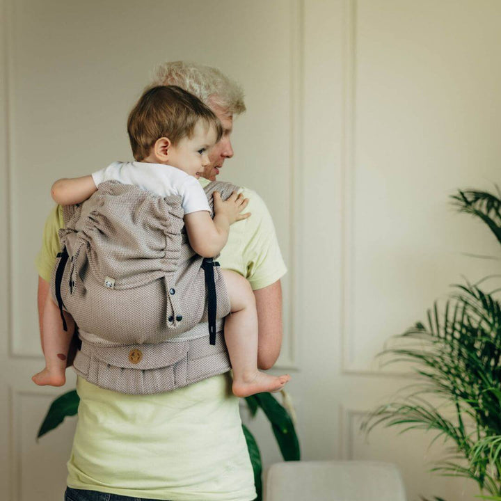 LennyLamb-LennyHybrid Half Buckle Toddler / Preschool Carrier - Almond (100% Cotton) - Cloth and Carry