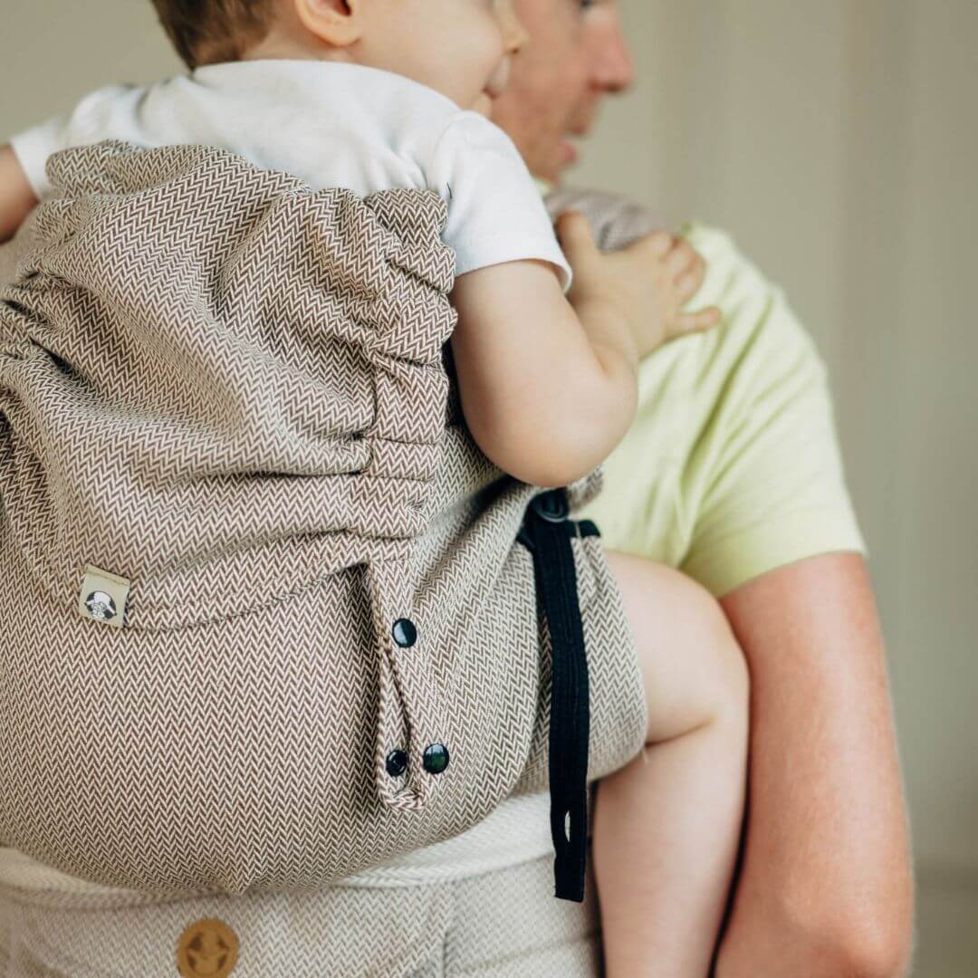 LennyLamb-LennyHybrid Half Buckle Toddler / Preschool Carrier - Almond (100% Cotton) - Cloth and Carry