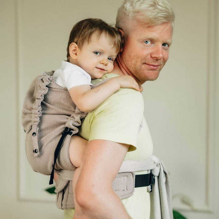 LennyLamb-LennyHybrid Half Buckle Toddler / Preschool Carrier - Almond (100% Cotton) - Cloth and Carry