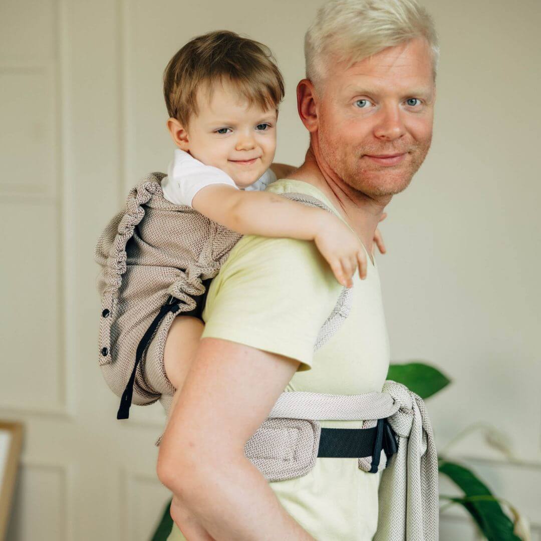 LennyLamb-LennyHybrid Half Buckle Toddler / Preschool Carrier - Almond (100% Cotton) - Cloth and Carry