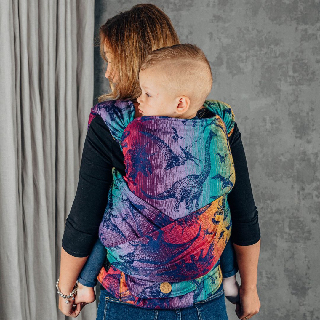 LennyLamb - LennyHybrid Half Buckle Toddler / Preschool Carrier - Jurassic Park - New Era (100% Cotton) - Cloth and Carry