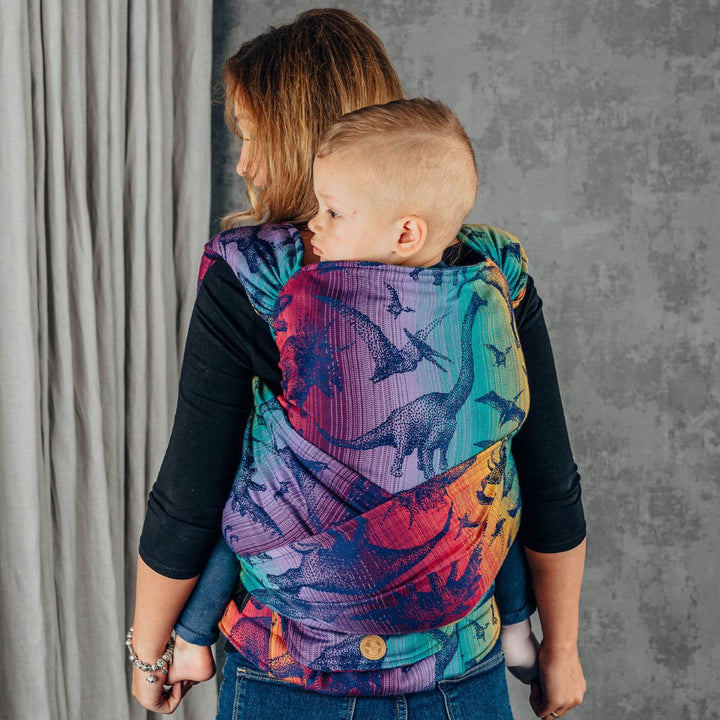 LennyLamb - LennyHybrid Half Buckle Toddler / Preschool Carrier - Jurassic Park - New Era (100% Cotton) - Cloth and Carry