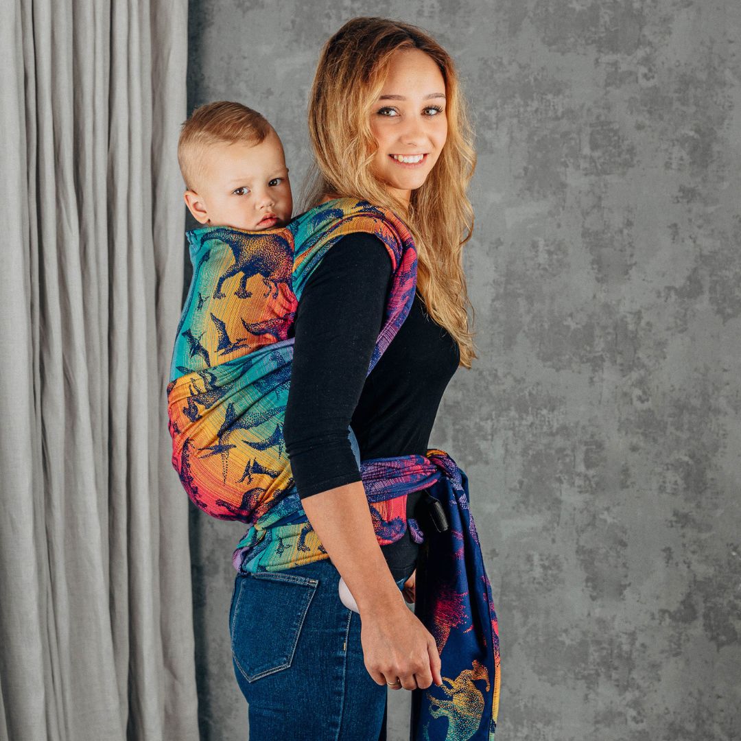 LennyLamb - LennyHybrid Half Buckle Toddler / Preschool Carrier - Jurassic Park - New Era (100% Cotton) - Cloth and Carry