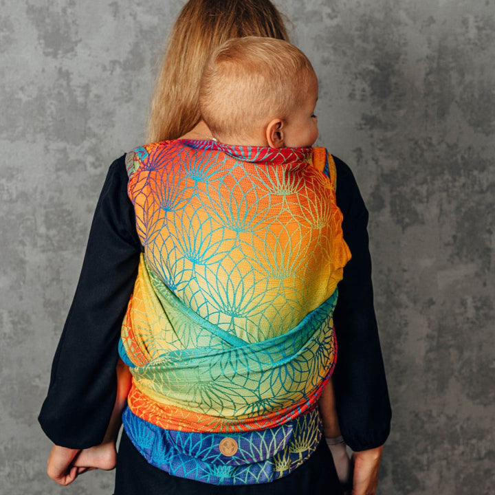 LennyLamb - LennyHybrid Half Buckle Toddler / Preschool Carrier - Rainbow Lotus (100% Cotton) - Cloth and Carry