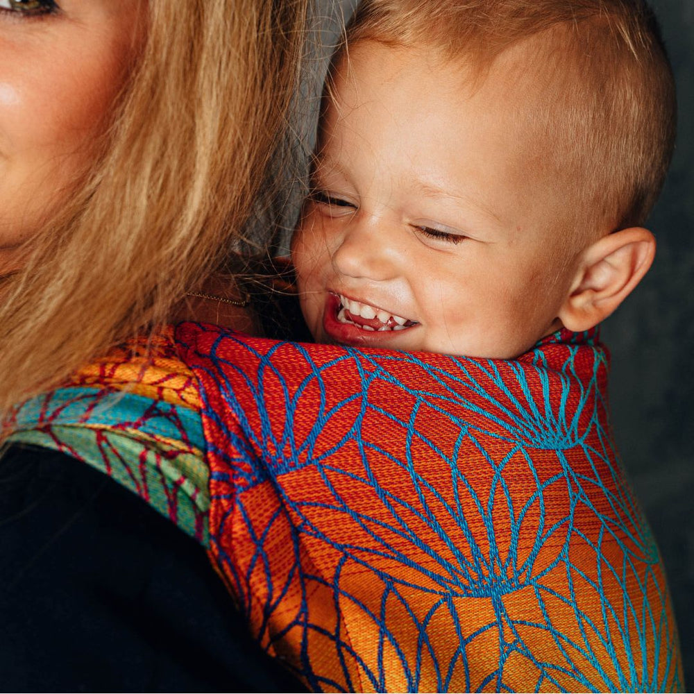 LennyLamb - LennyHybrid Half Buckle Toddler / Preschool Carrier - Rainbow Lotus (100% Cotton) - Cloth and Carry