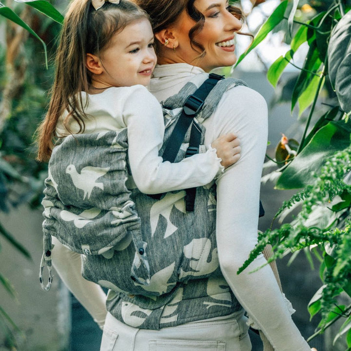 LennyLamb - LennyPreschool Carrier - Birdy - White Noise (Cotton/Linen/Modal) - Cloth and Carry