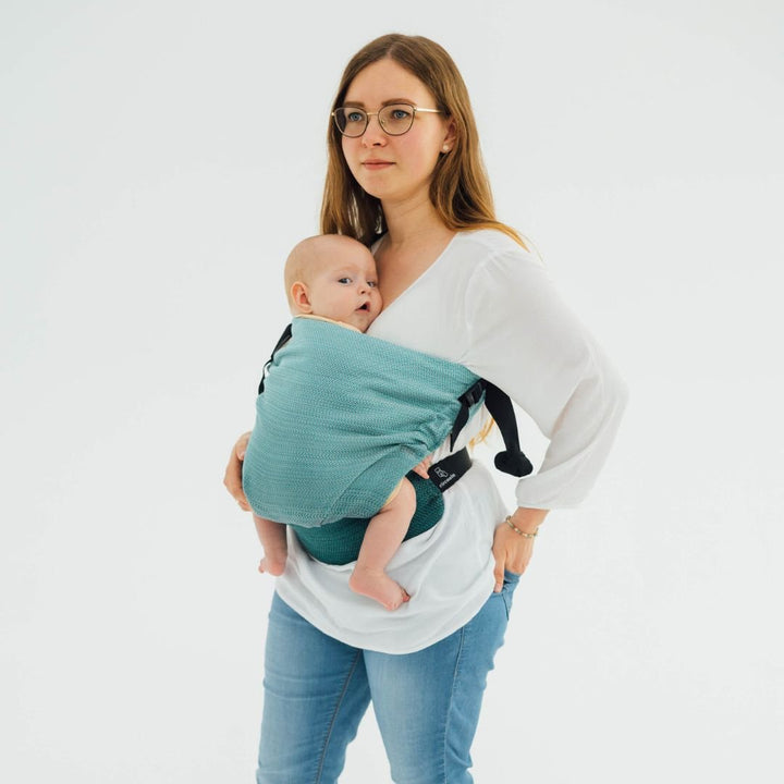 LennyLamb - LennyHip - Adjustable Hip Baby Carrier - Little Herringbone Ombre Green - Cloth and Carry
