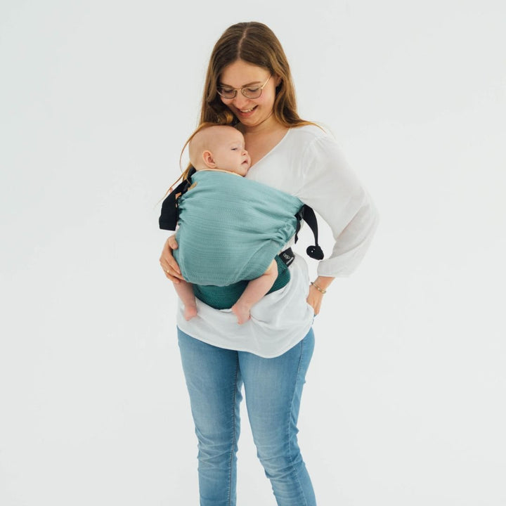 LennyLamb - LennyHip - Adjustable Hip Baby Carrier - Little Herringbone Ombre Green - Cloth and Carry