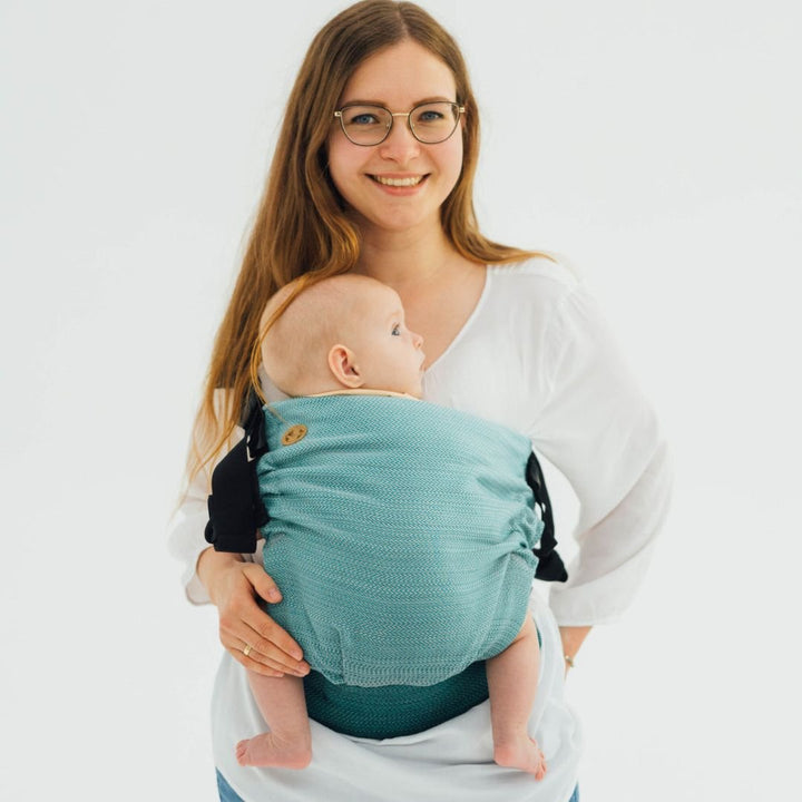 LennyLamb - LennyHip - Adjustable Hip Baby Carrier - Little Herringbone Ombre Green - Cloth and Carry