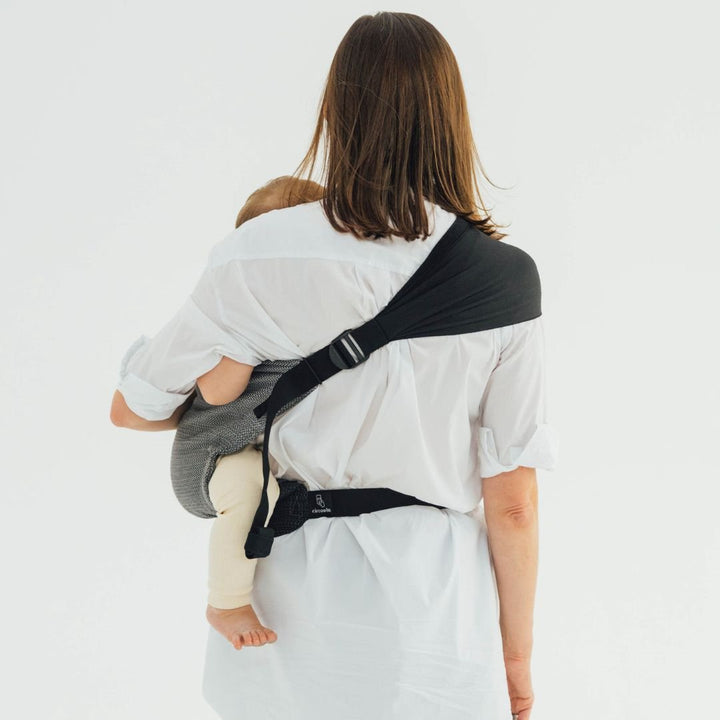 LennyLamb - LennyHip - Adjustable Hip Baby Carrier - Little Herringbone Ombre Grey - Cloth and Carry
