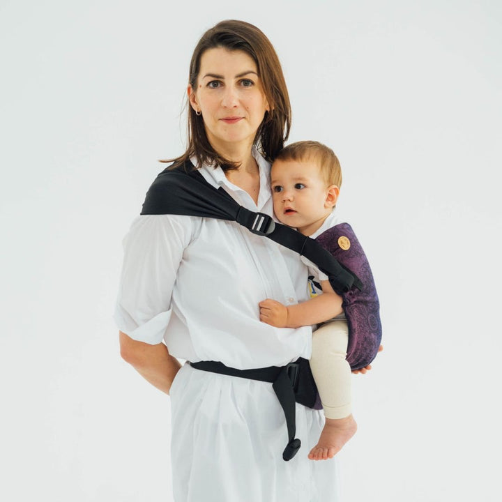 LennyLamb - LennyHip - Adjustable Hip Baby Carrier - Wild Wine Bouquet - Cloth and Carry