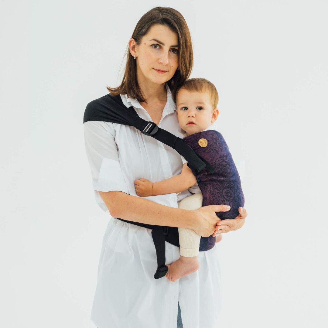 LennyLamb - LennyHip - Adjustable Hip Baby Carrier - Wild Wine Bouquet - Cloth and Carry