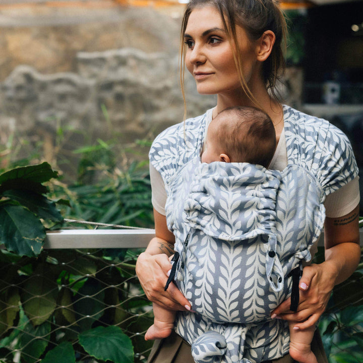 LennyHybrid Half Buckle Baby Carrier - Catkin Willow (100% Bamboo Viscose)
