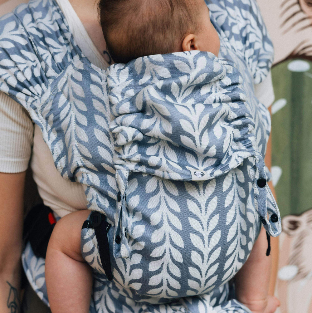 LennyLamb - LennyHybrid Half Buckle Baby Carrier - Catkin Willow (100% Bamboo Viscose) - Cloth and Carry
