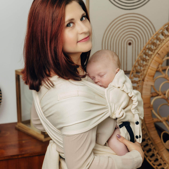 LennyHybrid Half Buckle Baby Carrier - Little Herringbone Luce (Cotton)