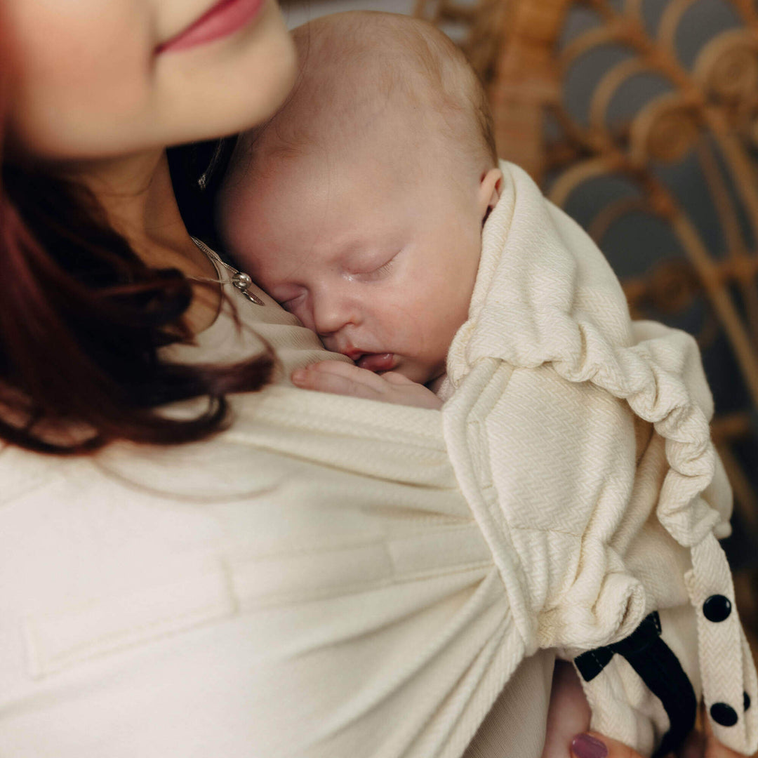 LennyHybrid Half Buckle Baby Carrier - Little Herringbone Luce (Cotton)