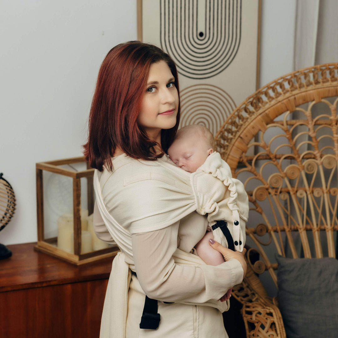 LennyHybrid Half Buckle Baby Carrier - Little Herringbone Luce (Cotton)