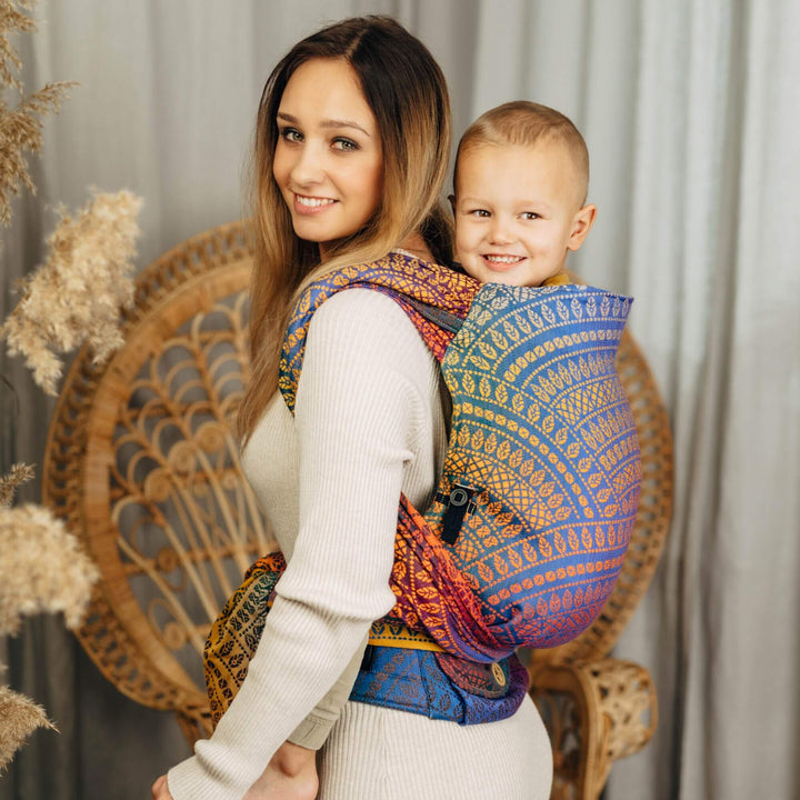 LennyHybrid Half Buckle Toddler / Preschool Carrier - Peacock's Tail Bolero